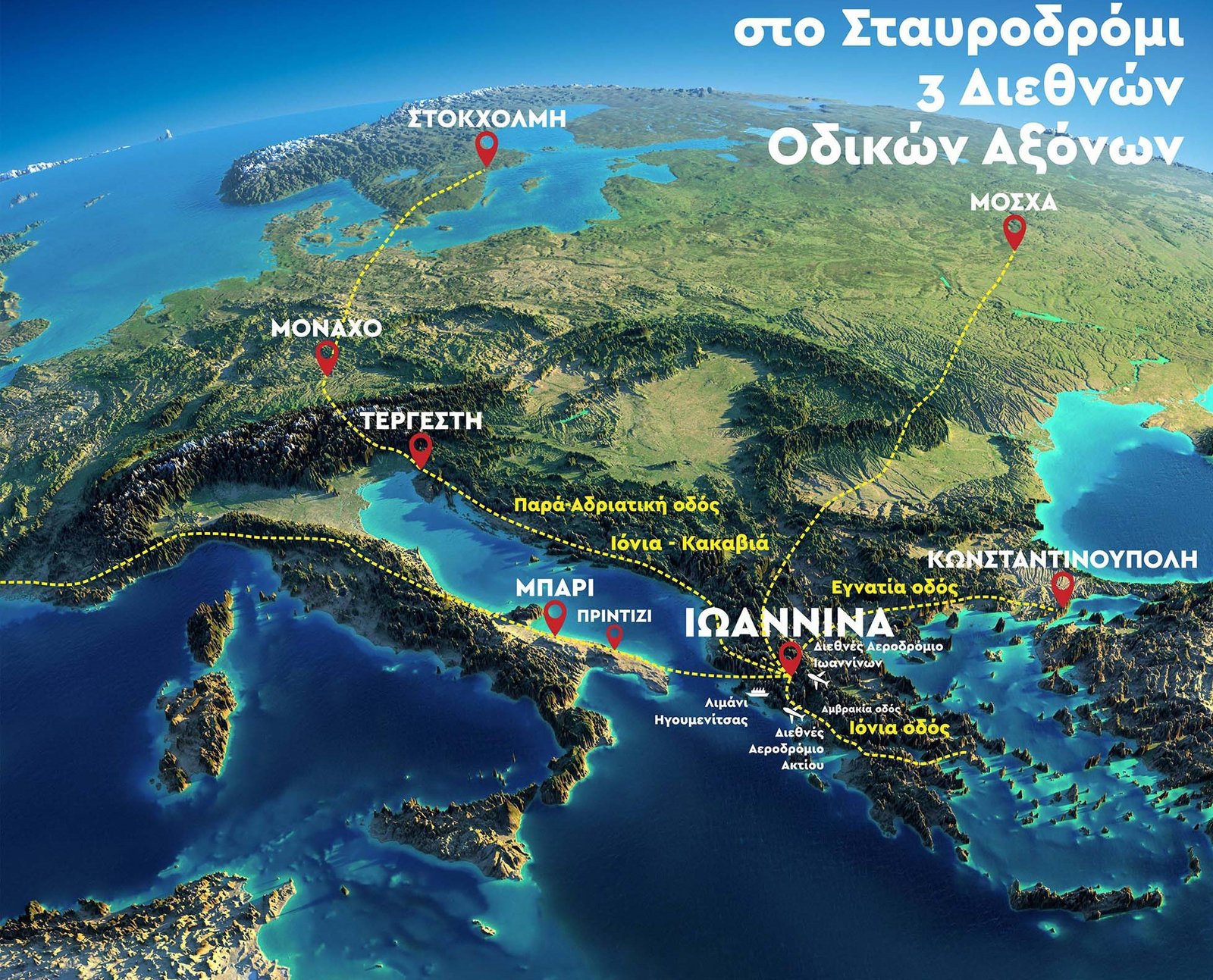 Ηγουμενίτσα στο σταυροδρόμι τριών διεθνών οδικών αξόνων Ηγουμενίτσα στο σταυροδρόμι τριών διεθνών οδικών αξόνων